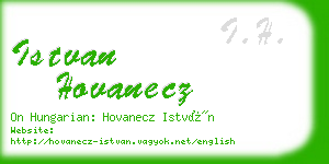 istvan hovanecz business card